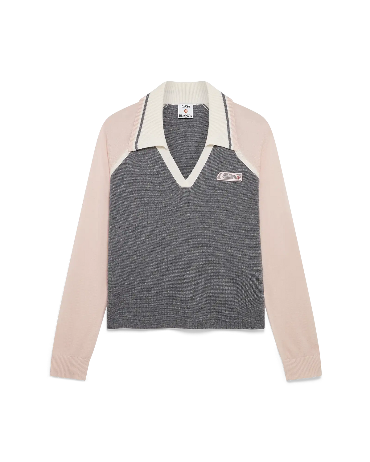 Merino Tennis Long Sleeve Polo | Casablanca Paris | Image 1