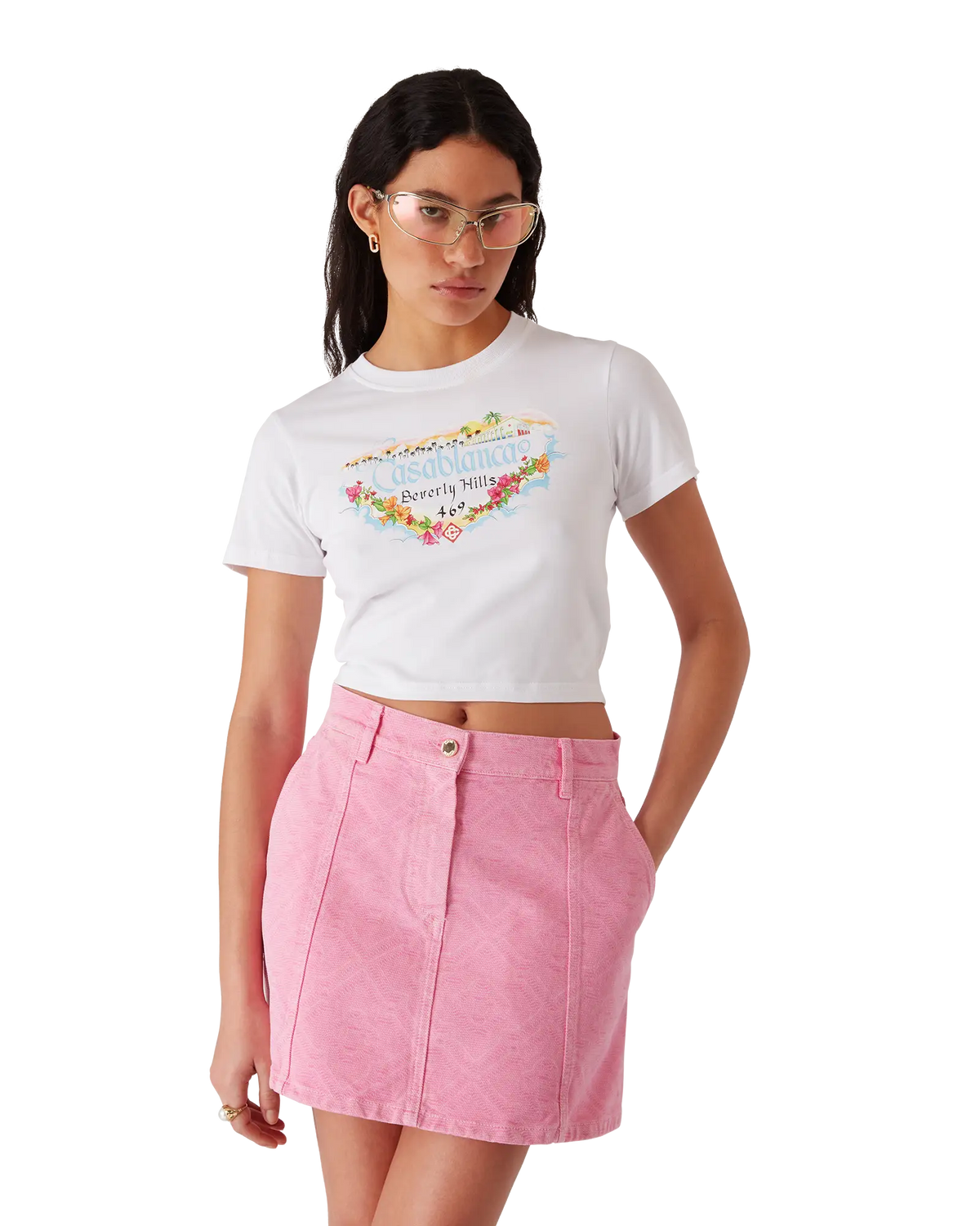 Los Angeles Store Cropped Baby Tee | Casablanca Paris | Image 4