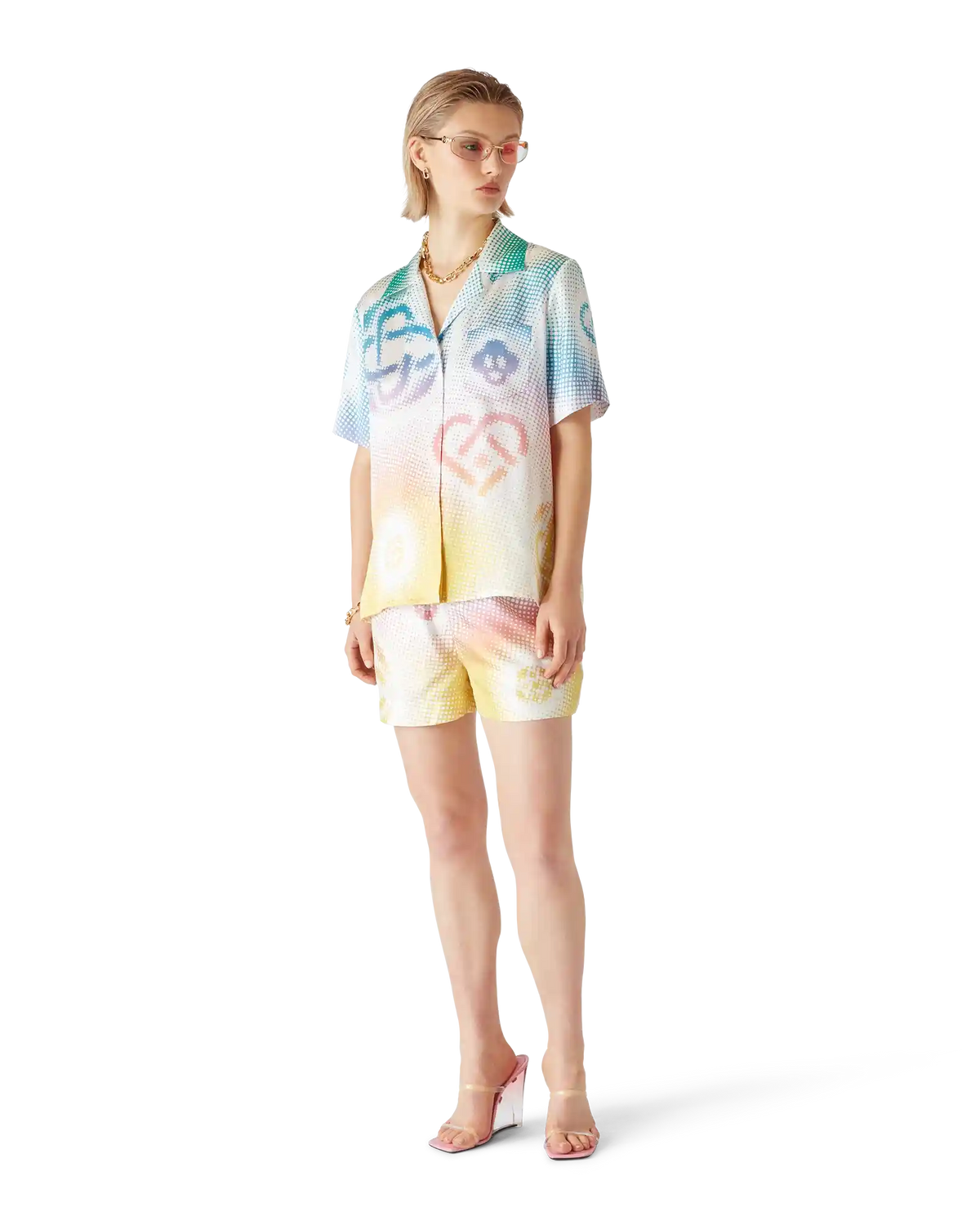 Halftone Logo Silk Shorts | Casablanca Paris | Image 2