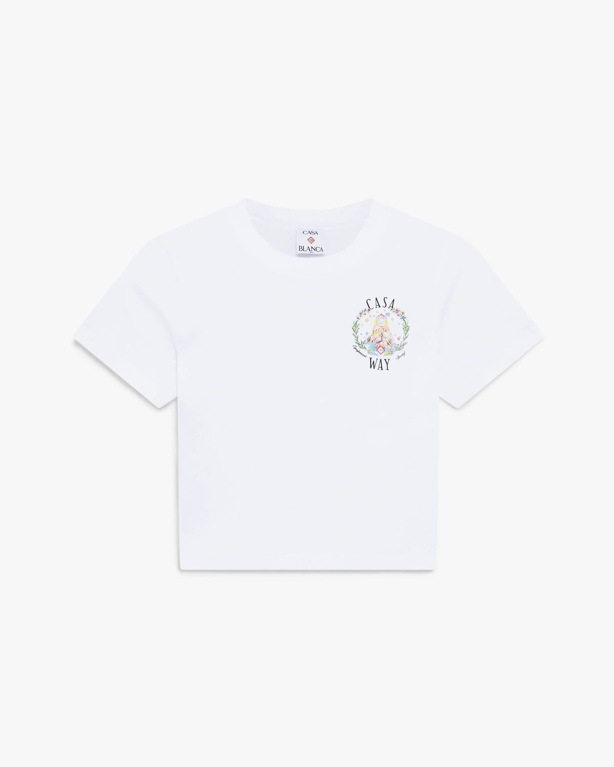 White Casa Way Baby Short Sleeve T-Shirt | Casablanca Paris | Image 1