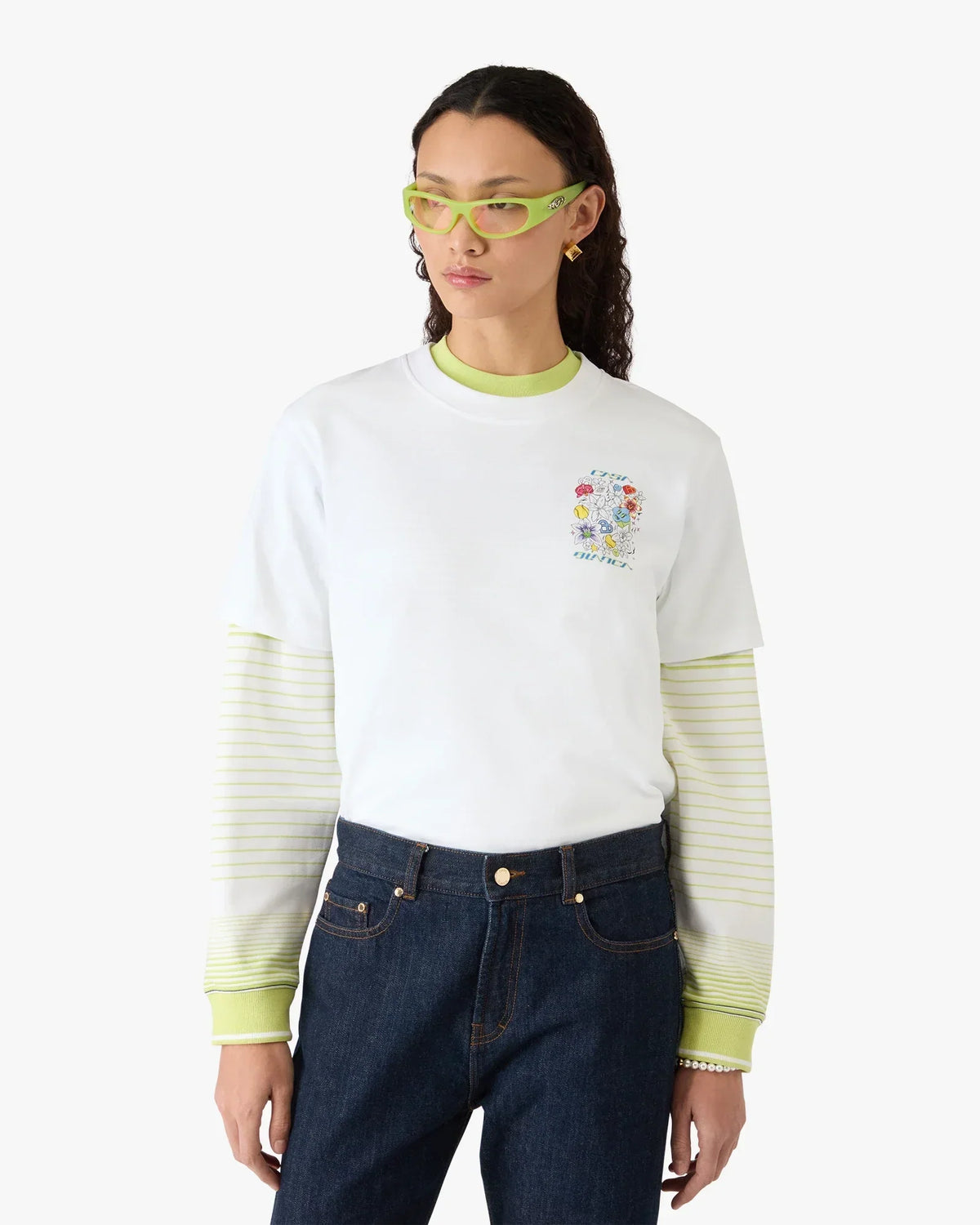 White Graffiti Short Sleeve T-Shirt | Casablanca Paris | Image 5