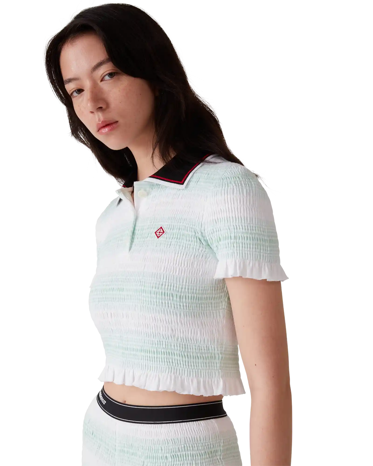 Stripe Shirred Polo Shirt | Casablanca Paris | Image 4
