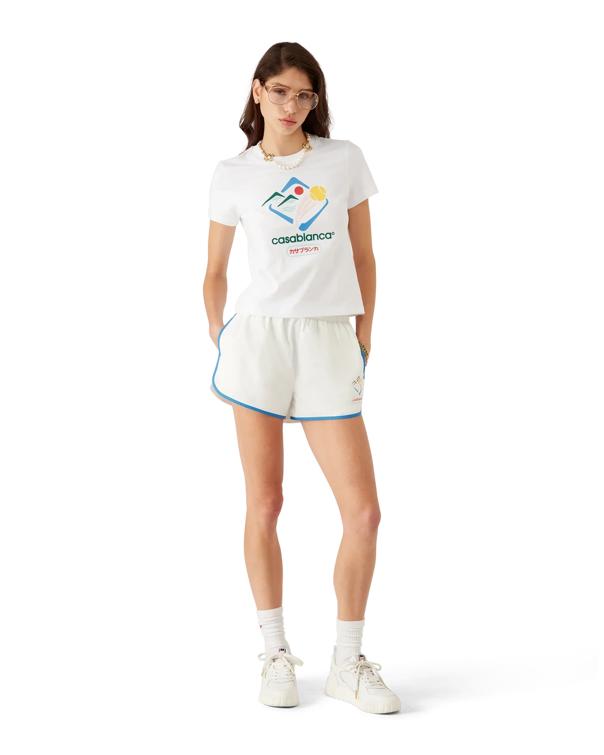 Montagne Sportif Cropped Short Sleeve T-Shirt | Casablanca Paris | Image 2