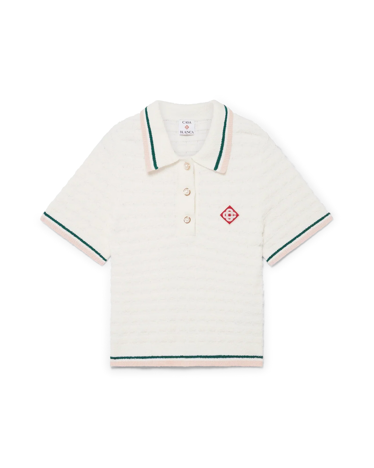 Cotton Bouclé Polo Shirt | Casablanca Paris | Image 1