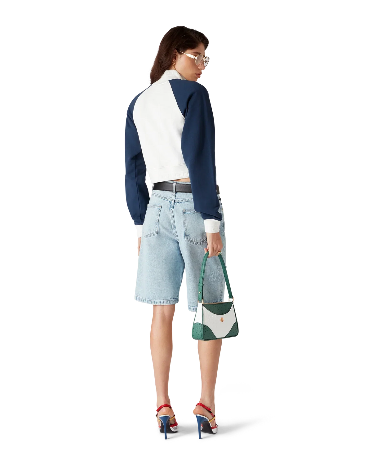 Colourblock Quarter Zip Cropped Sweatshirt | Casablanca Paris | Image 3