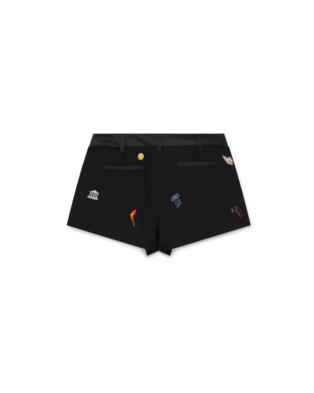 Embroidered Motif Wool Tailored Shorts | Casablanca Paris | Image 2