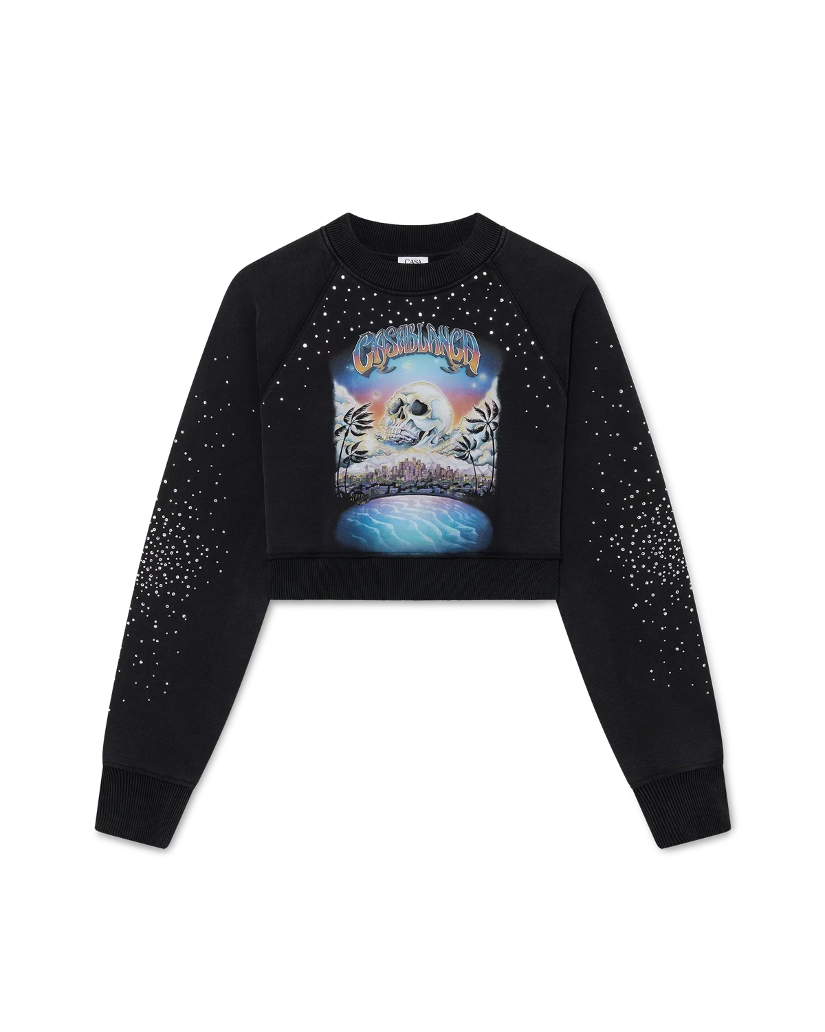 La Prémonition Crystal Embellished Cropped Sweatshirt | Casablanca Paris | Image 1