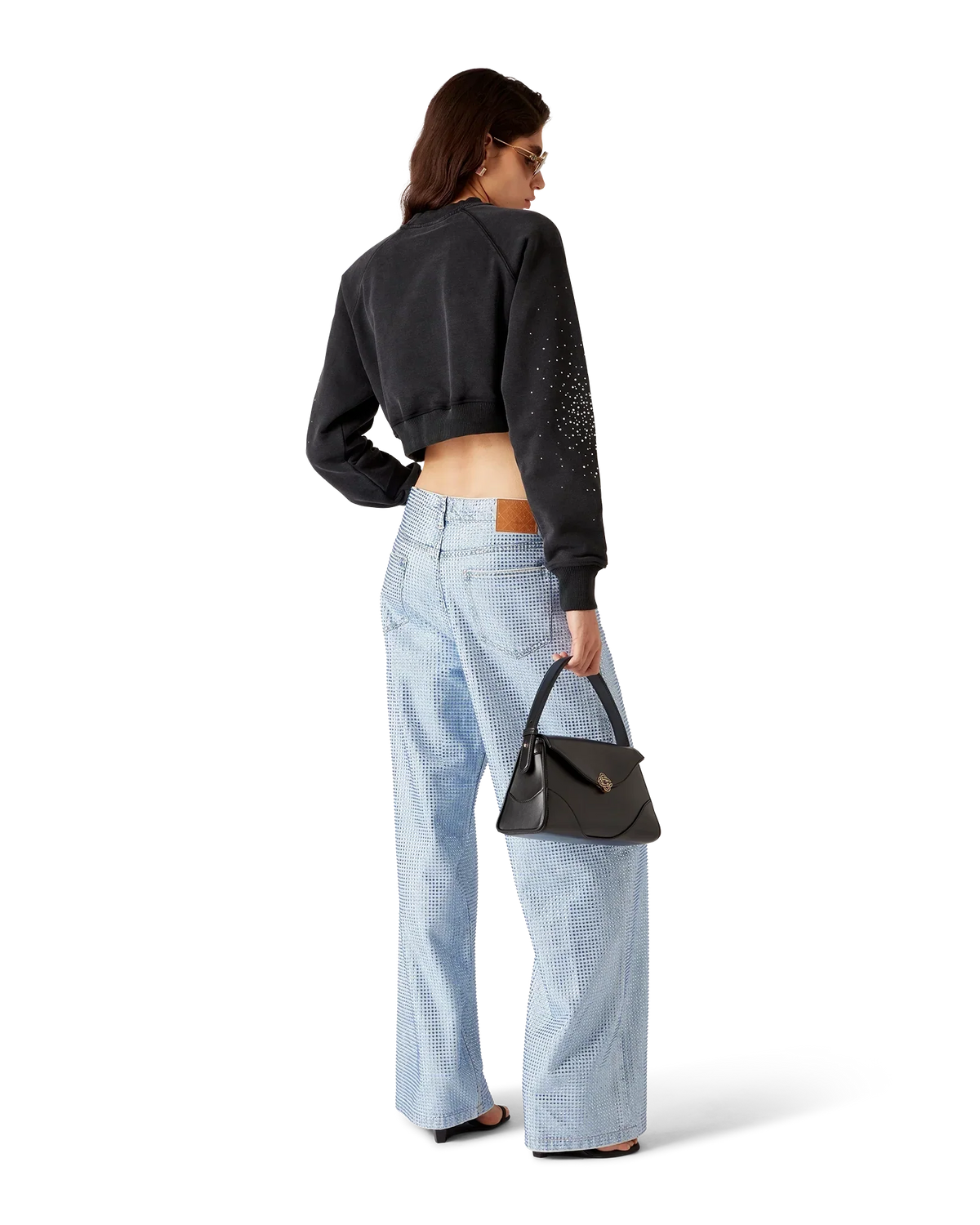 La Prémonition Crystal Embellished Cropped Sweatshirt | Casablanca Paris | Image 3