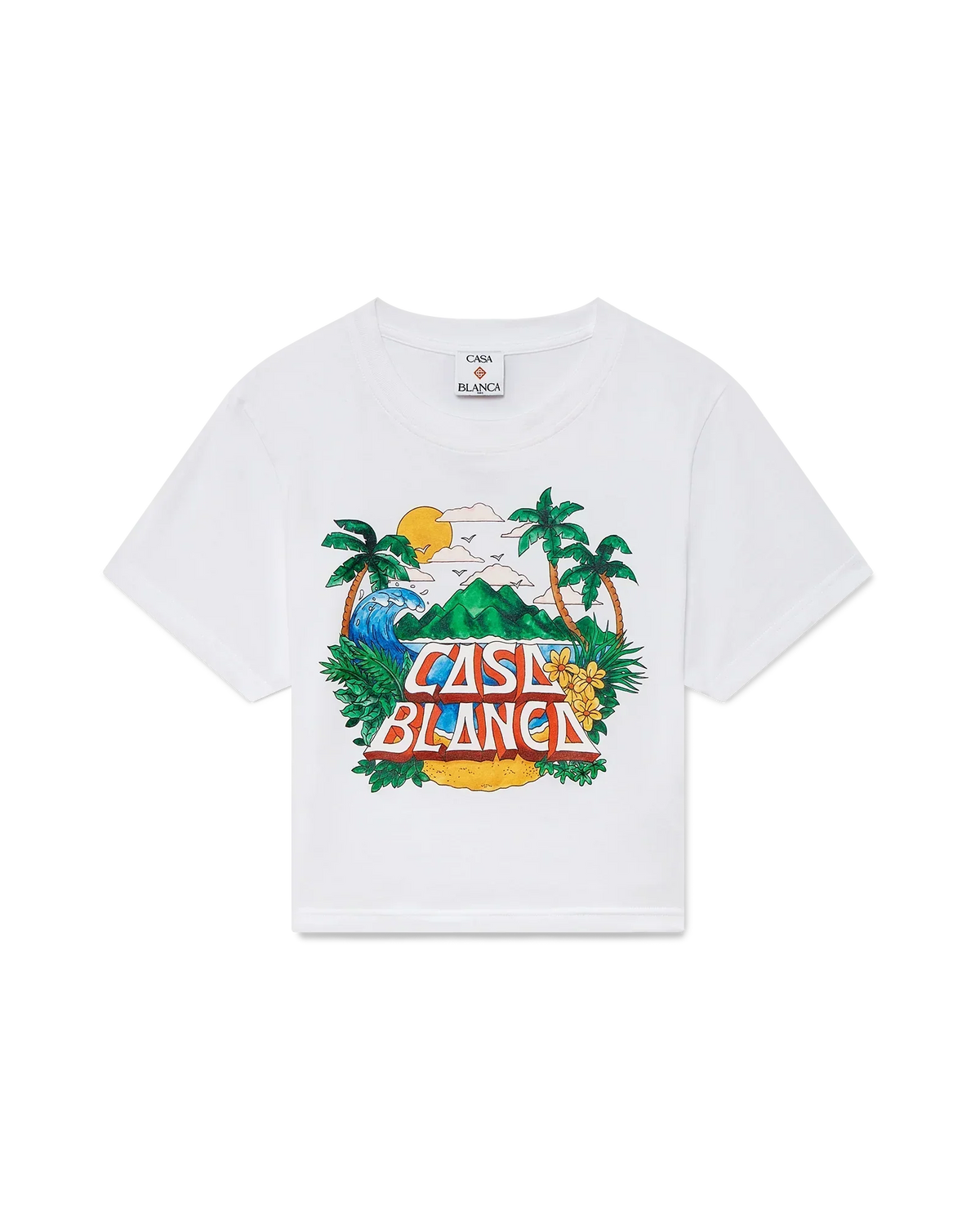 Casa Beach Wave Cropped Short Sleeve T-Shirt | Casablanca Paris | Image 1