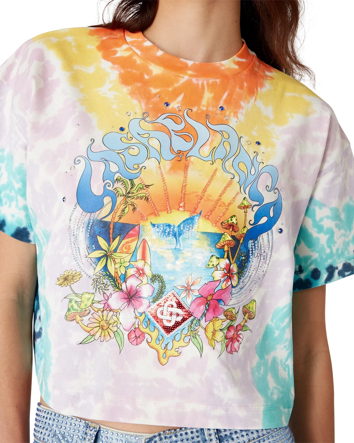 Surf Trip Tie Dye Short Sleeve T-Shirt | Casablanca Paris | Image 5