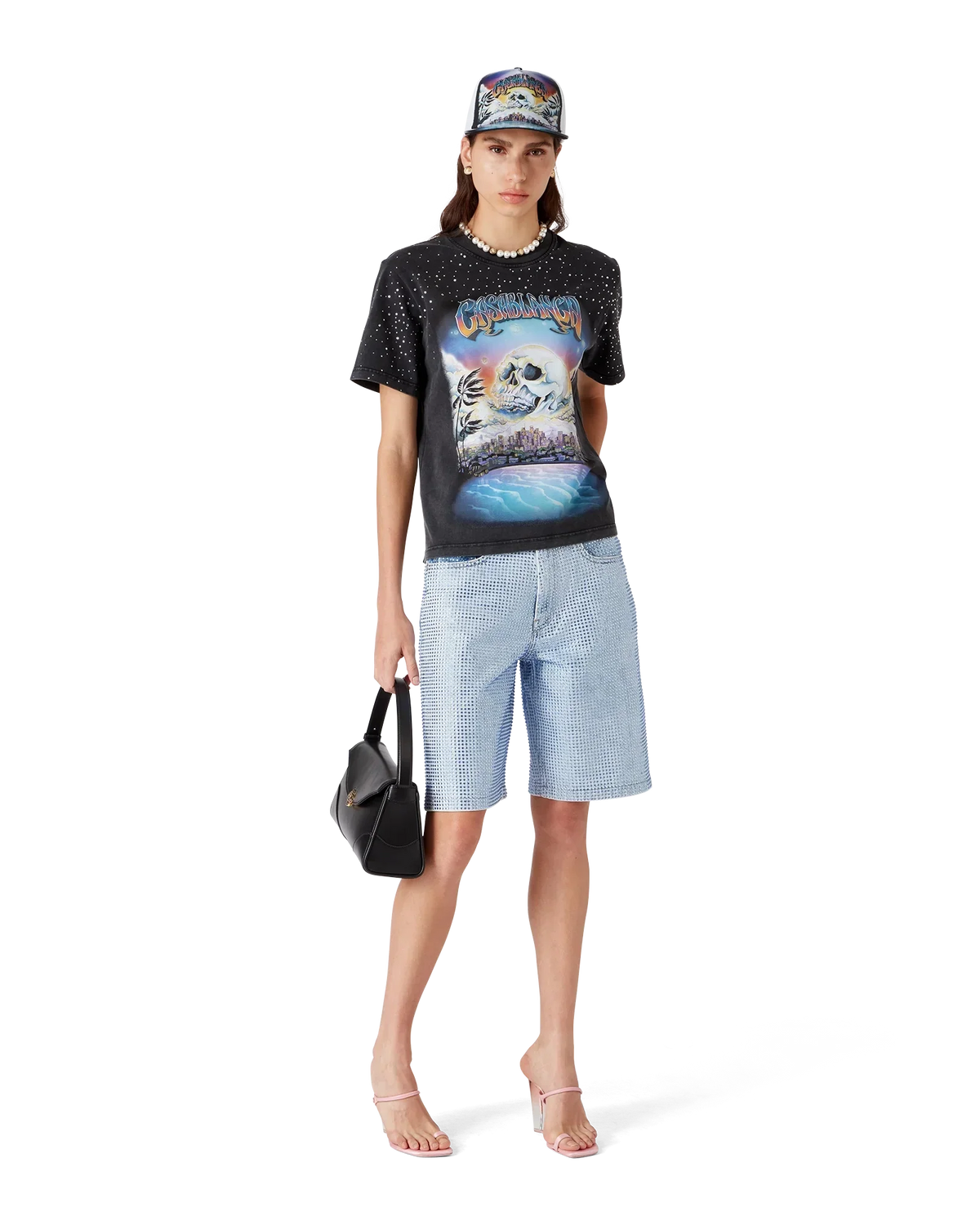 La Prémonition Crystal Embellished Short Sleeve T-Shirt | Casablanca Paris | Image 2
