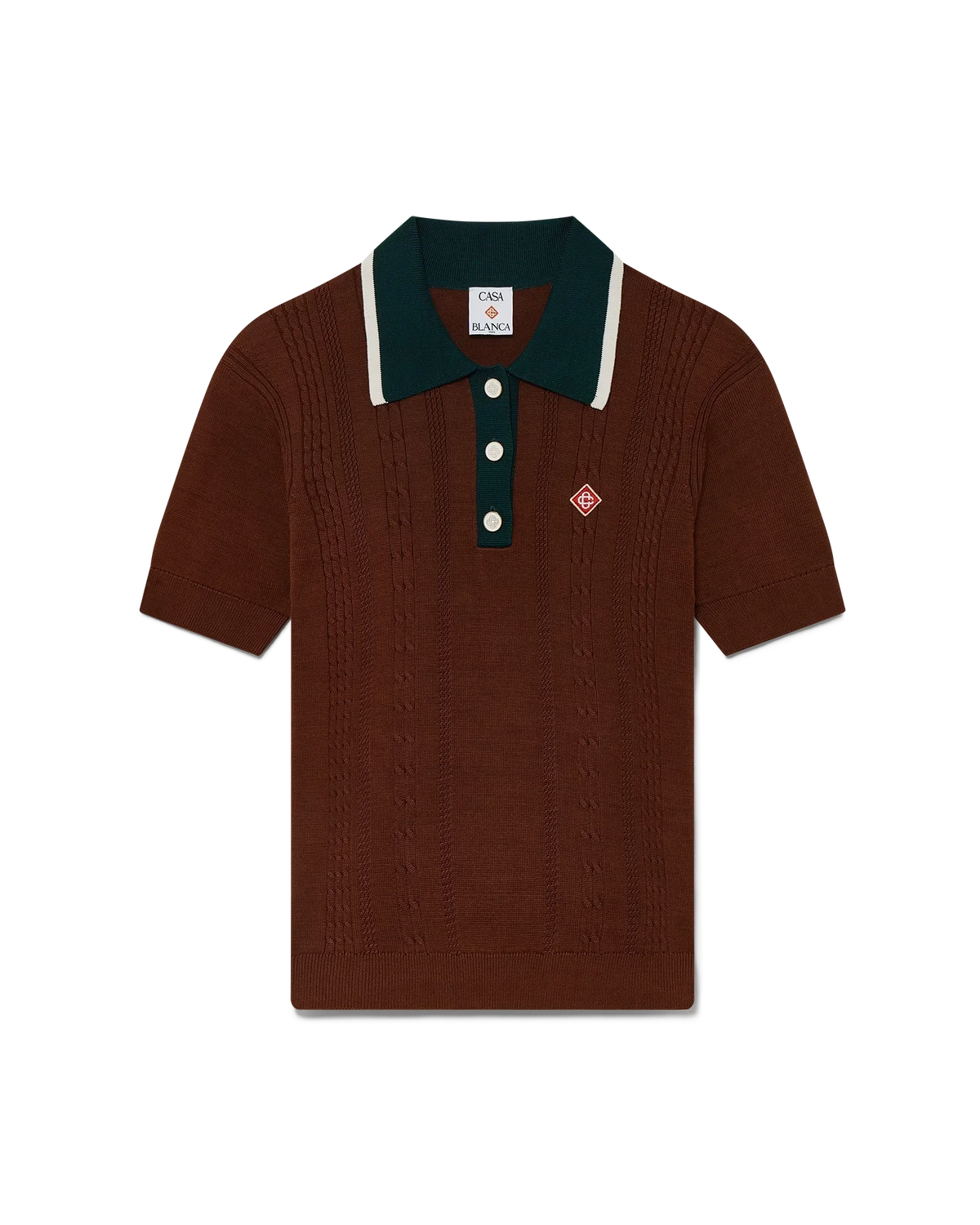 Cable Knit Polo Shirt | Casablanca Paris | Image 1