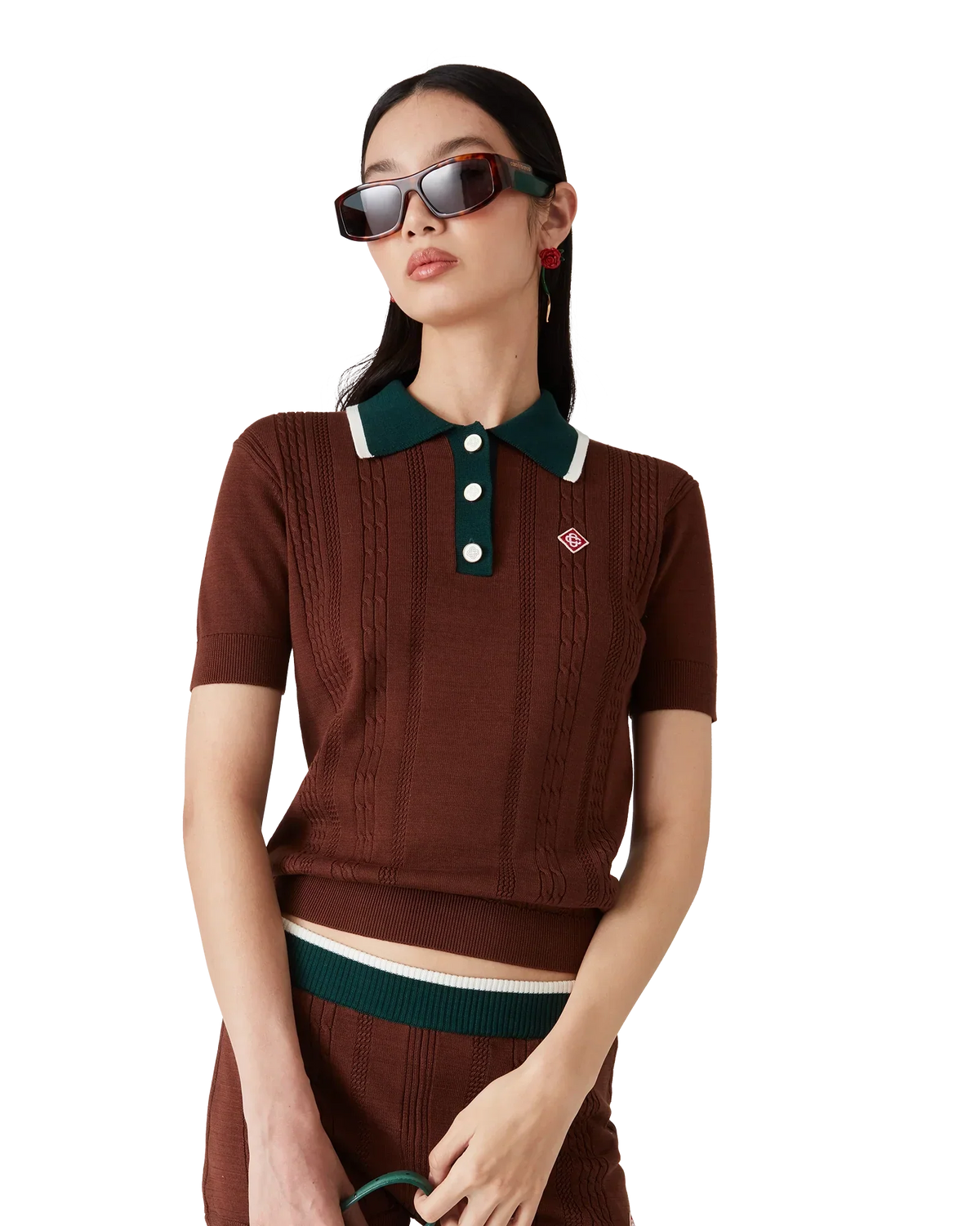 Cable Knit Polo Shirt | Casablanca Paris | Image 4