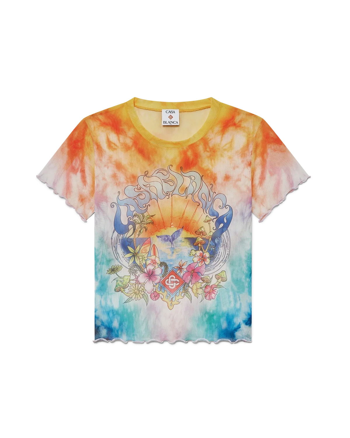Surf Trip Tie Dye Mesh Short Sleeve T-Shirt | Casablanca Paris | Image 1
