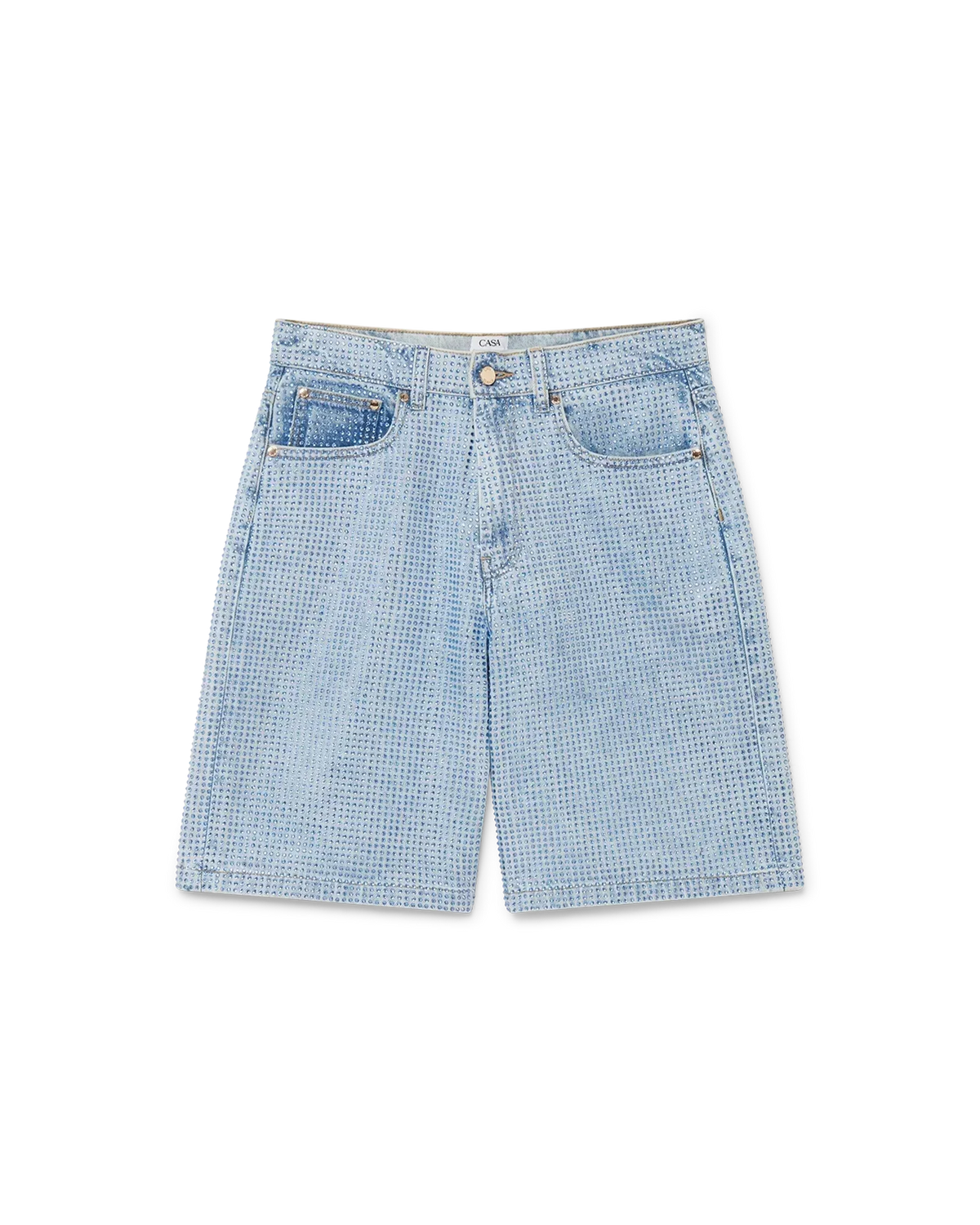 Crystal Embellished Denim Shorts | Casablanca Paris | Image 1