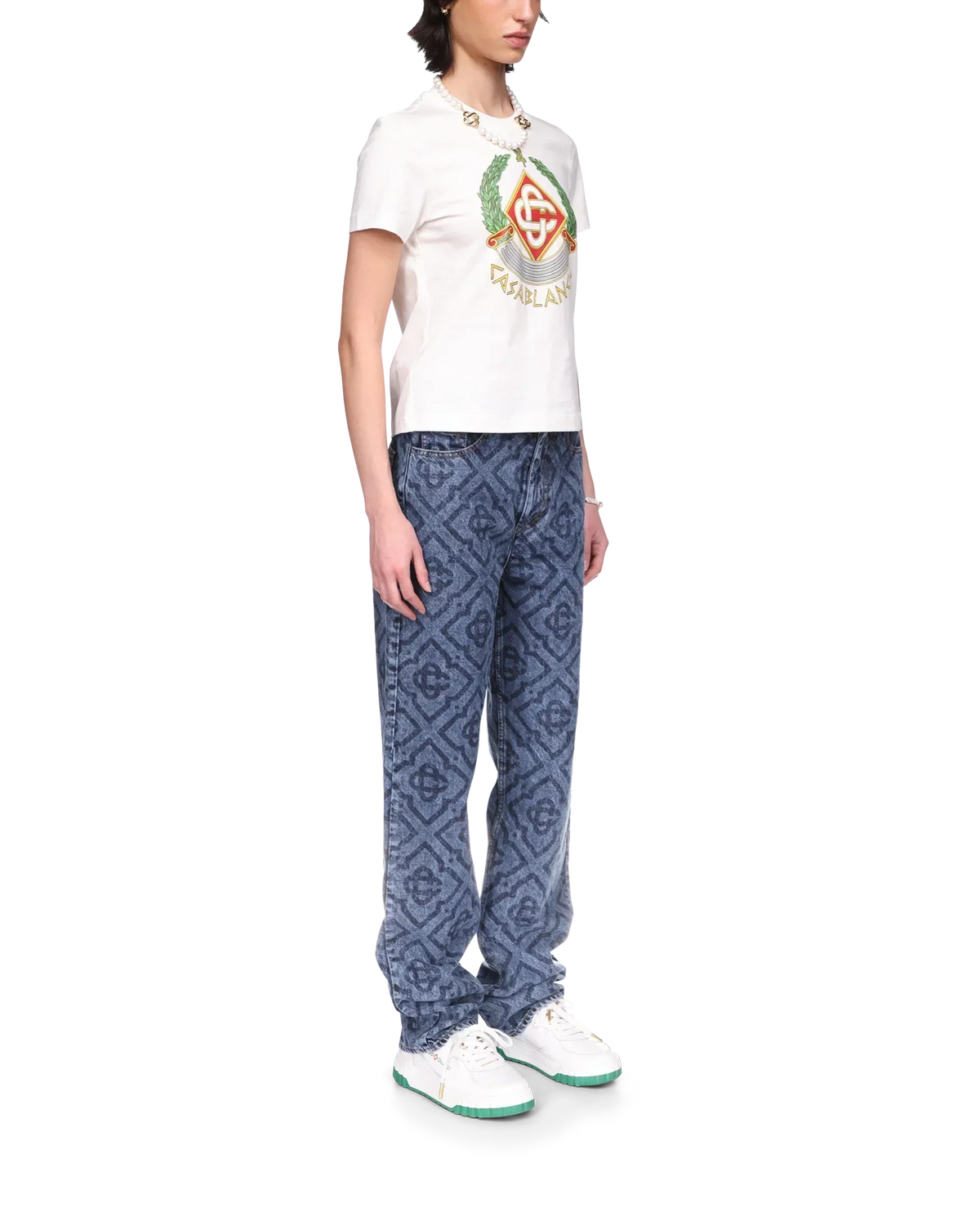 Casa Crest Short Sleeve T-Shirt | Casablanca Paris | Image 5